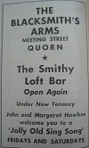  Newspaper Advert for the Blacksmith's Arms, Quorn 