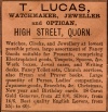  Advertisement by T. Lucas, Quorn, 1891 