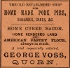  Advertisement by George Voss, Quorn, 1891 