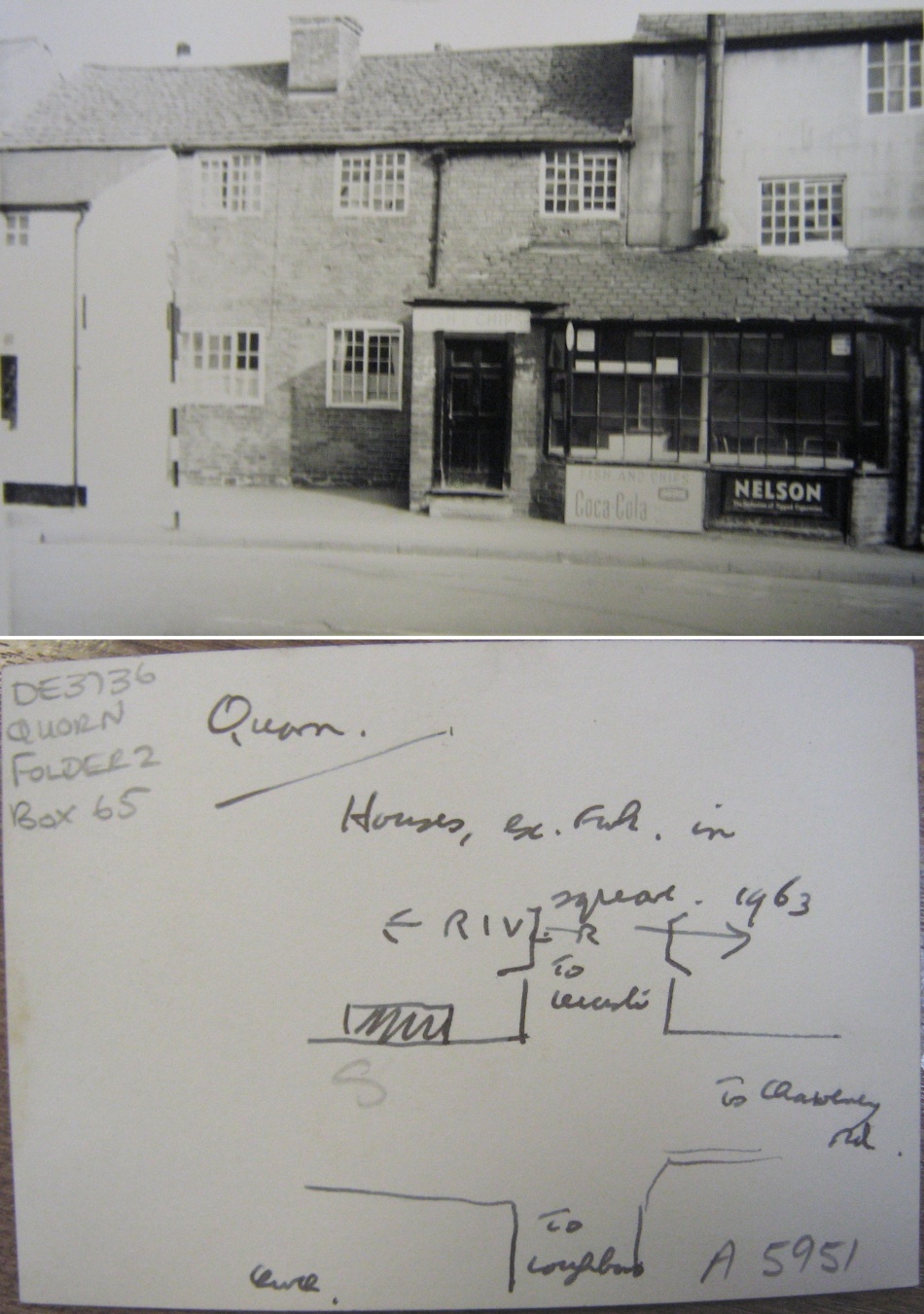 Shops next to the White Horse on Station Road - 1963