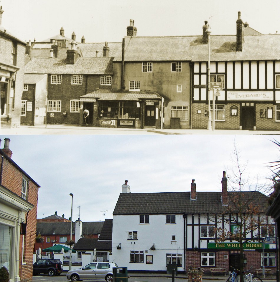 Station Road and the White Horse � then and now