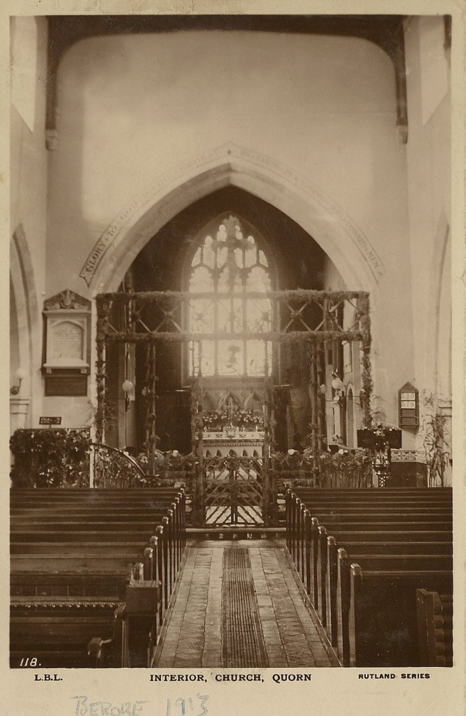 St Bartholomew's Church, interior view prior to 1913