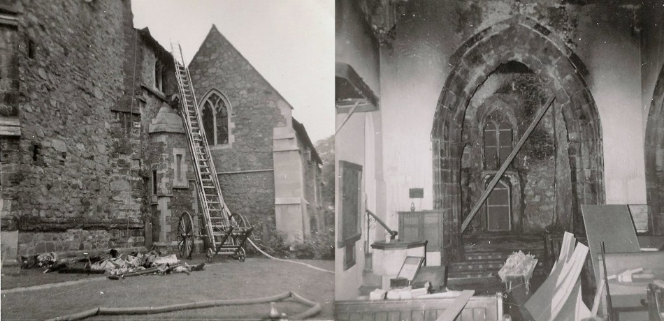 Quorn Church Fire in 1965