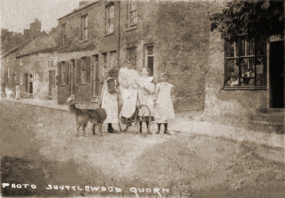 Finette Webster, the bakers wife, learning to ride a bicycle!