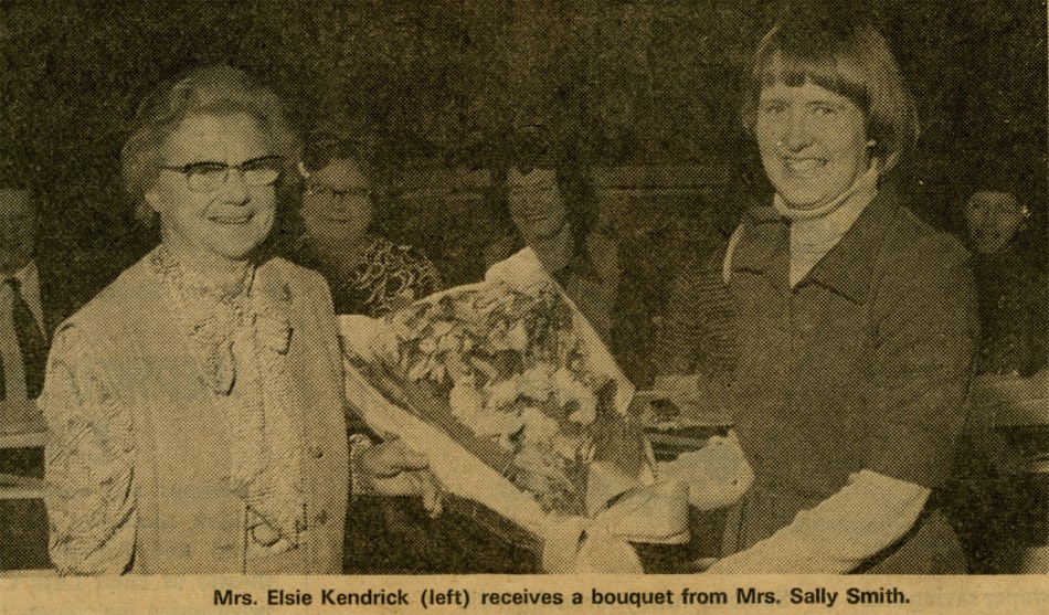 Presentation to Mrs Elsie Kendrick of Quorn