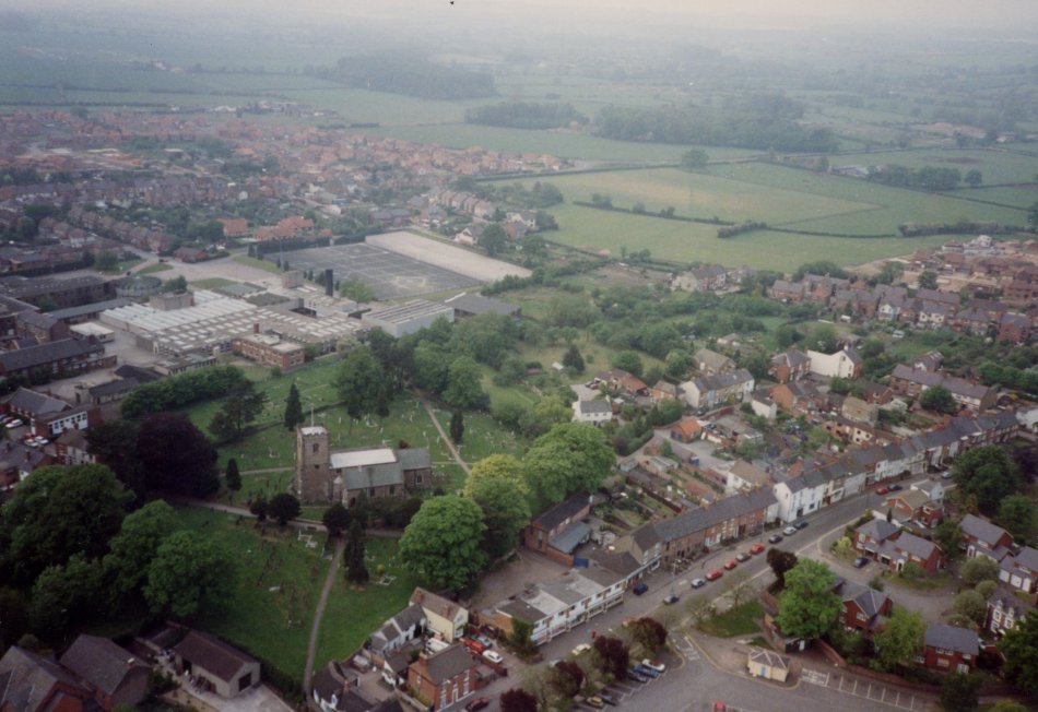 Aerial View of Station Road, Quorn and St. Bartholomew's Church