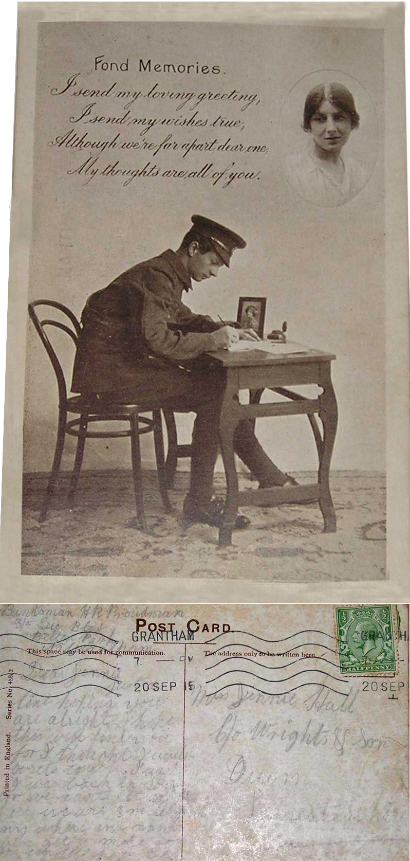 WW1 postcard sent to Quorn