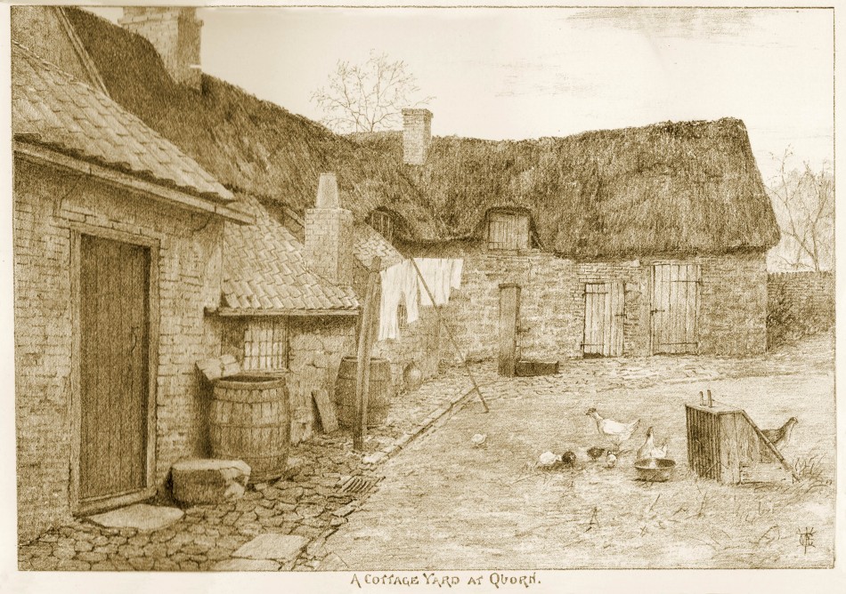 W E Cooke - A Cottage Yard at Quorn