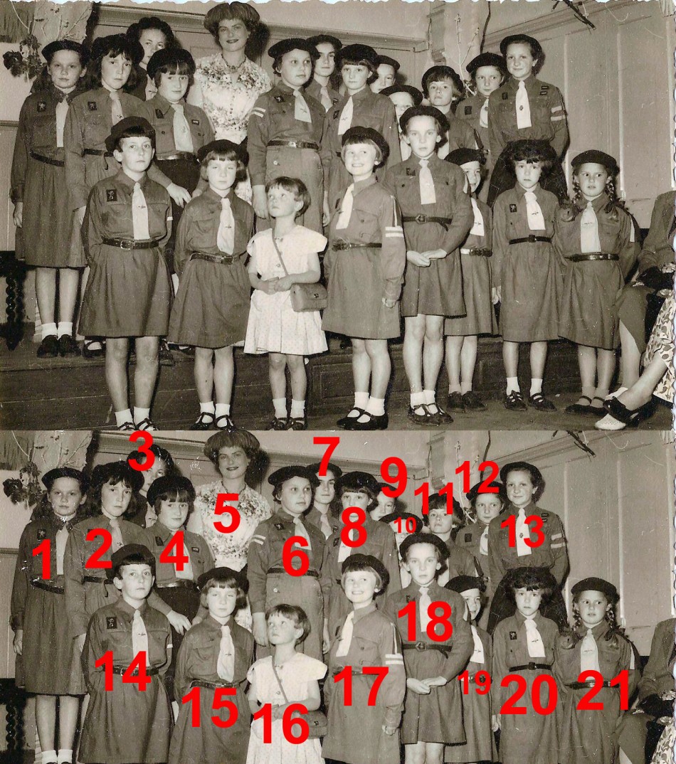 Daphne Oxenford with Quorn Brownies, 1958