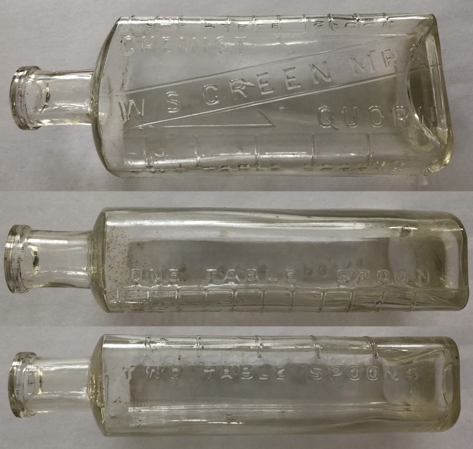 Medicine bottle from Green's chemist, Quorn