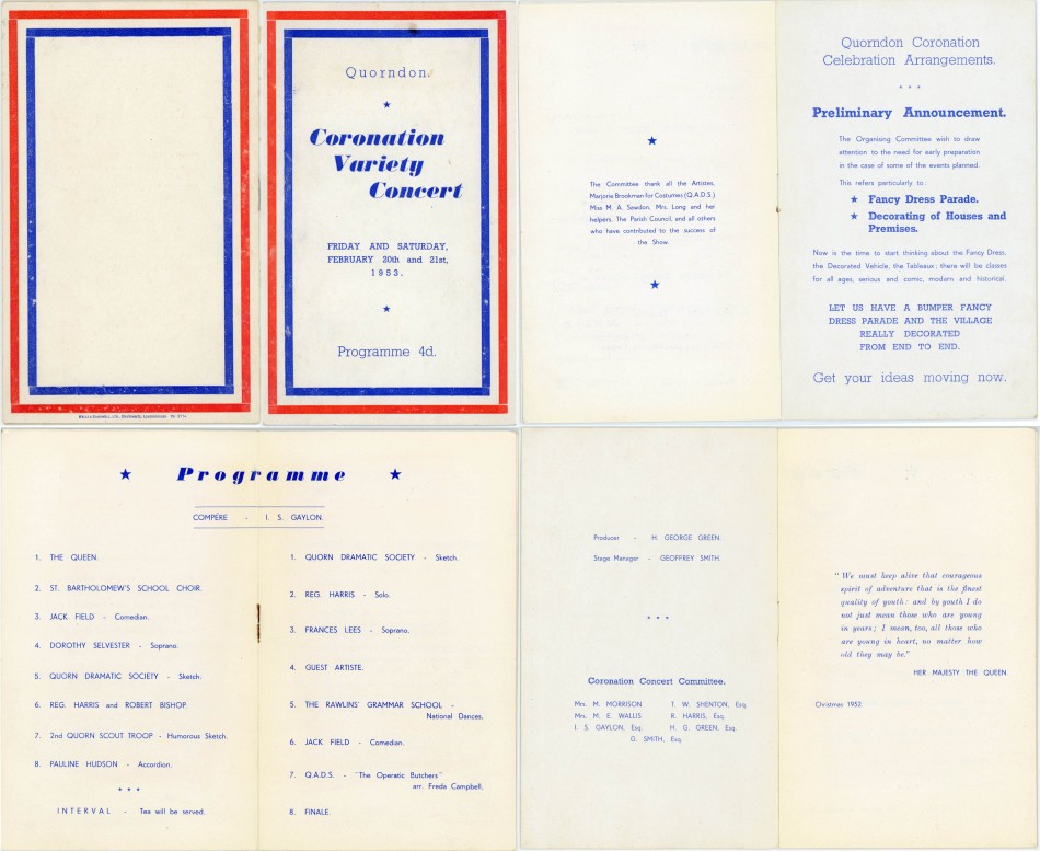 Quorndon Coronation Variety Concert, February 1953