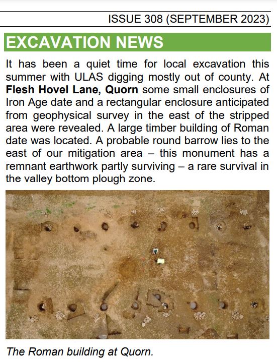 Iron Age and Roman evidence in Quorn