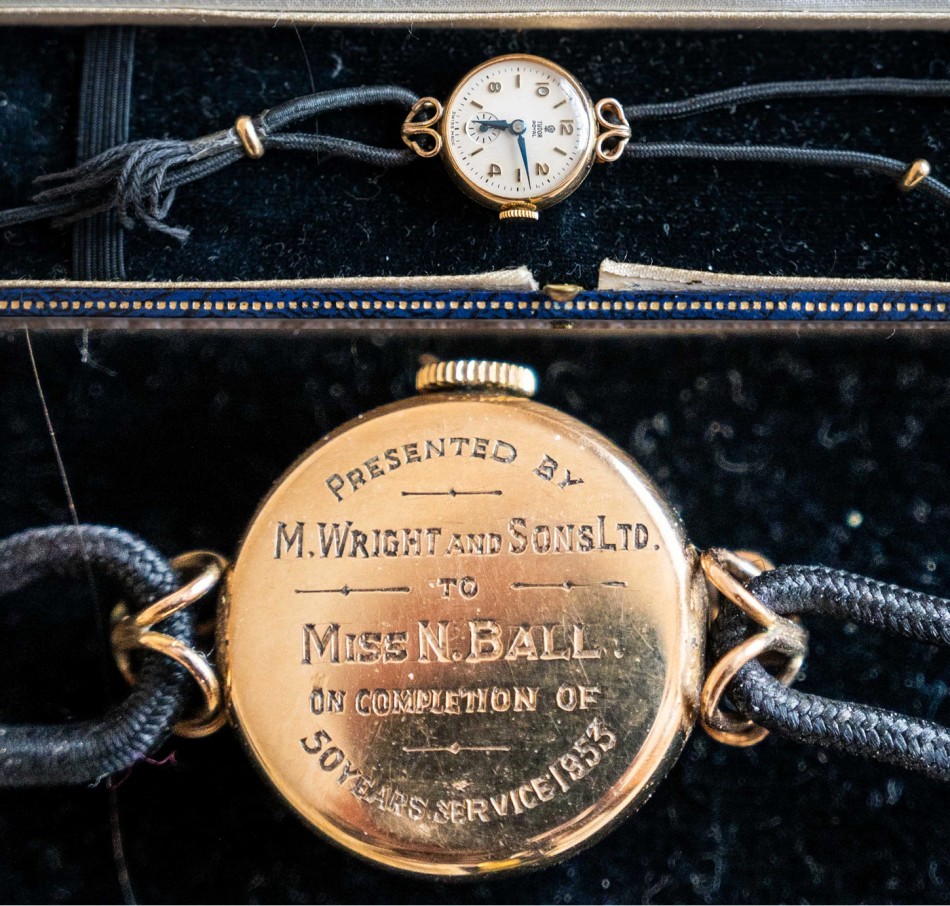 Wright�s presentation watch, Miss Ellen Ball 1953