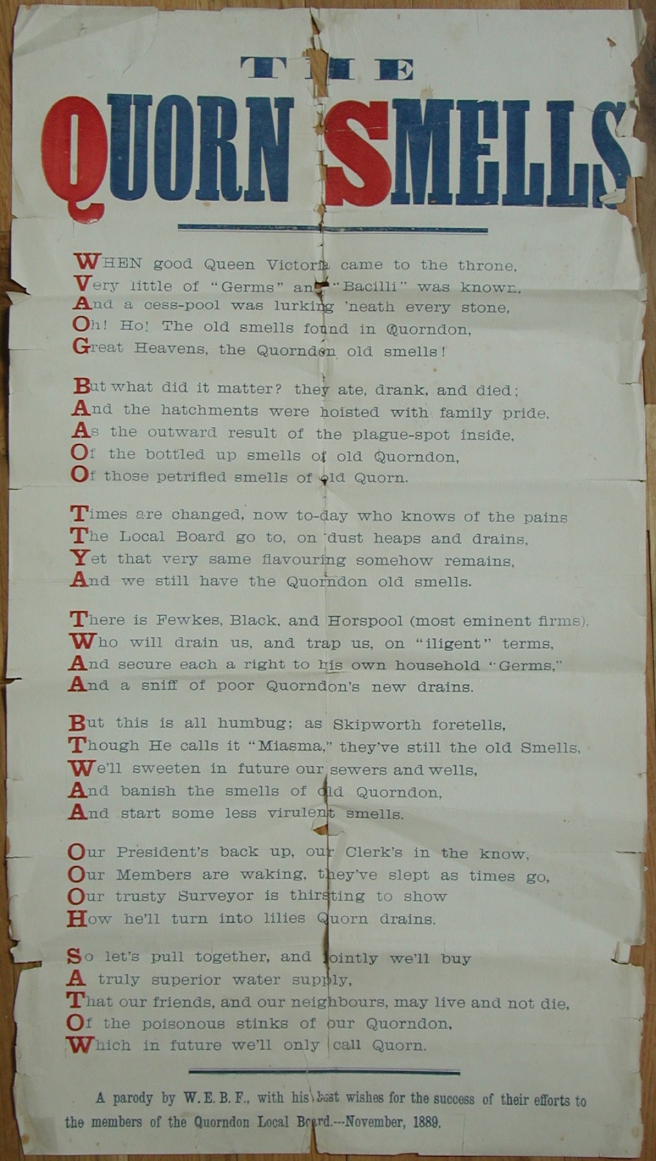 The Quorn Smells Poster - November 1889