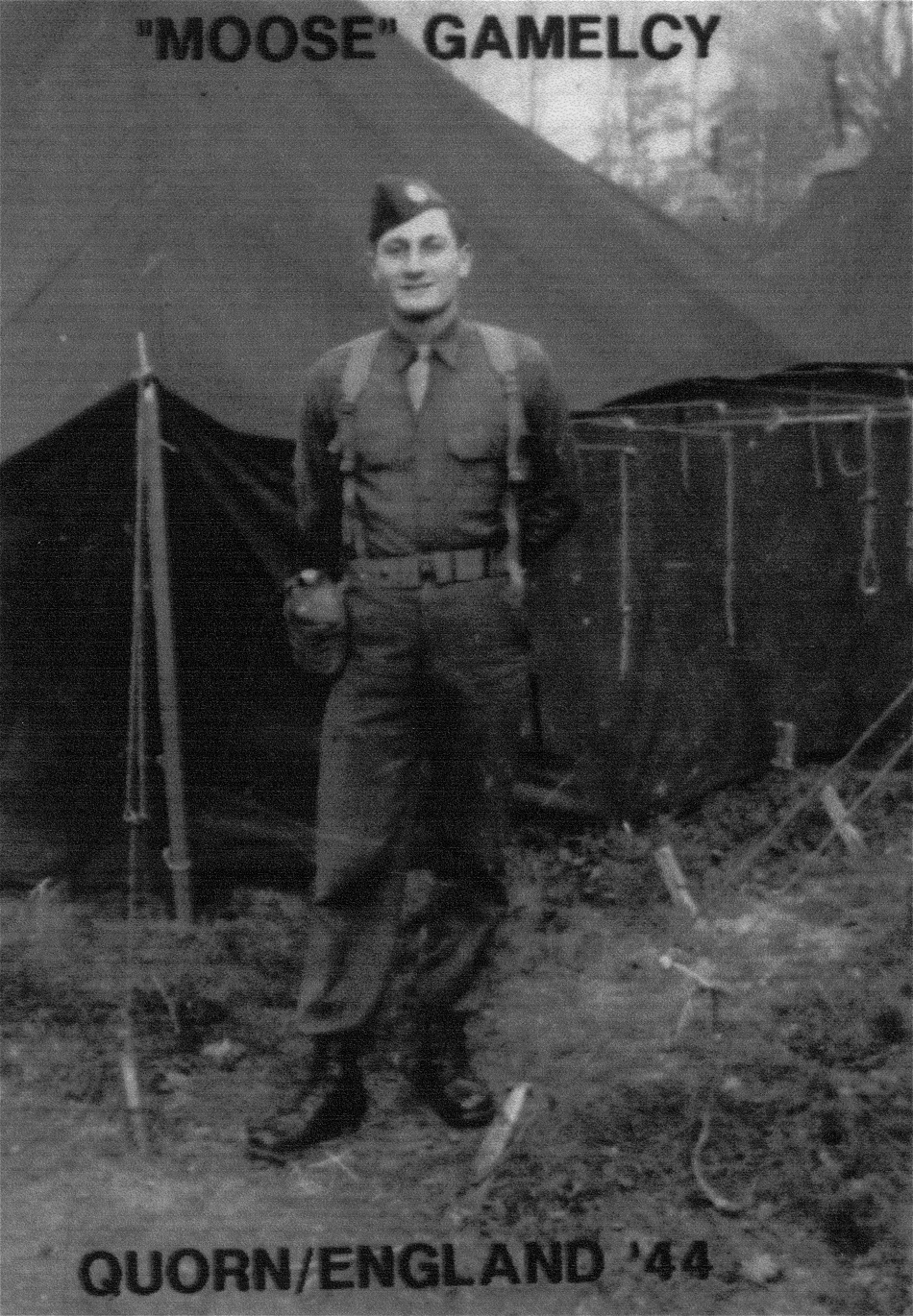 US soldier Private Gilbert L Gamelcy, Camp Quorn 1944