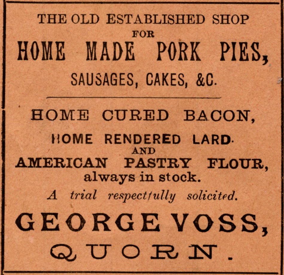 Advertisement by George Voss, Quorn, 1891