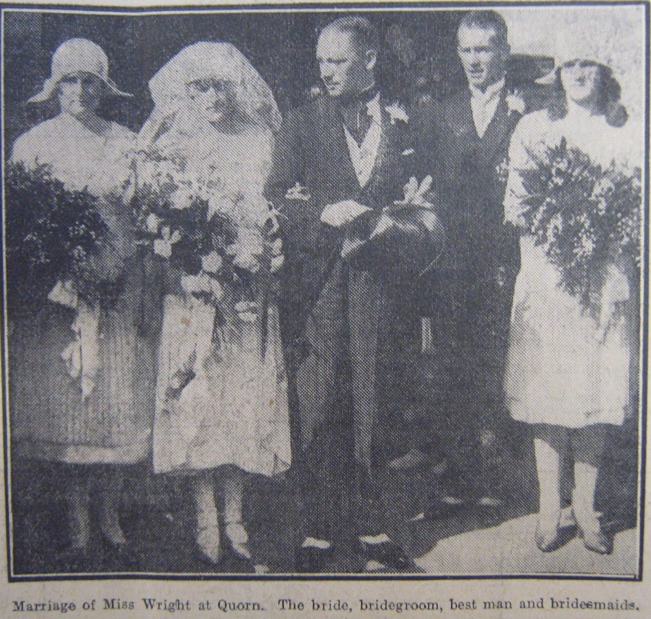 Marriage of Miss Wright at Quorn 1925